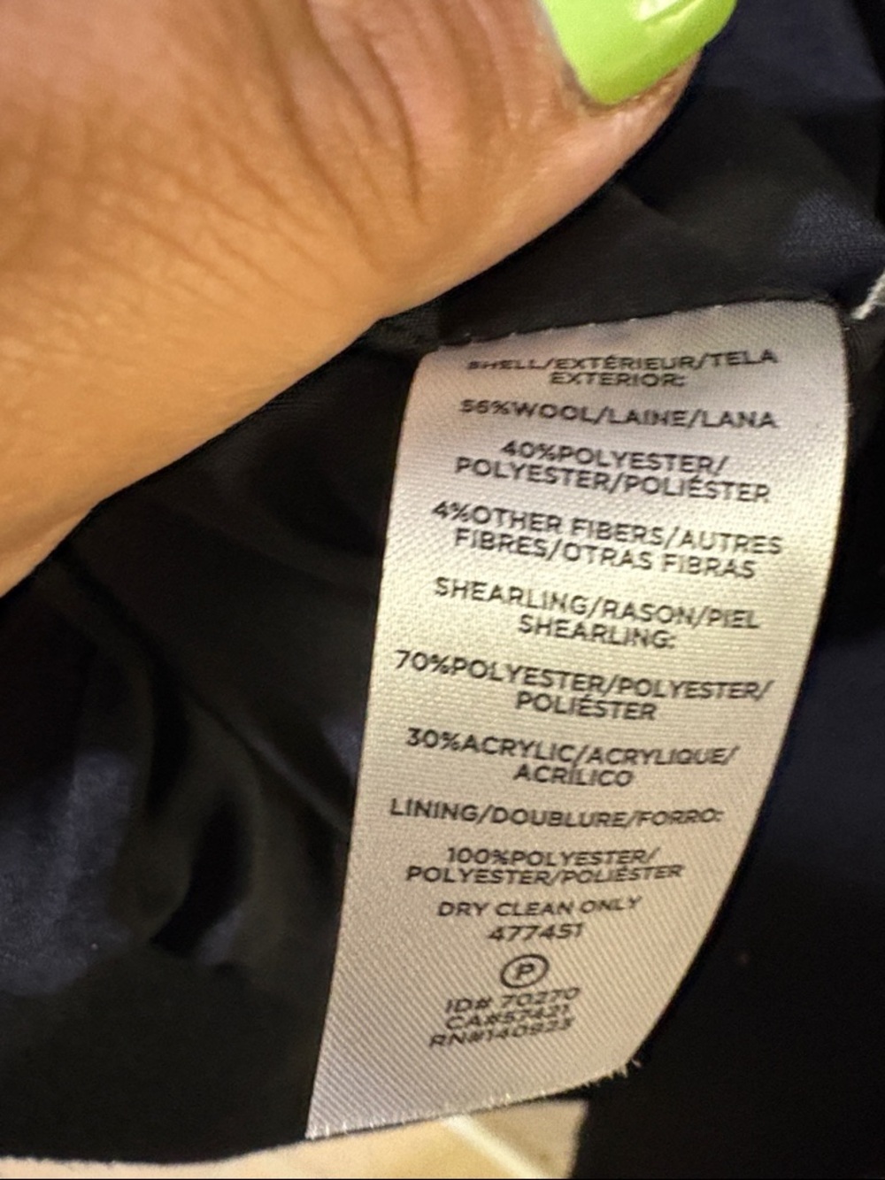 LOFT Women's Black Asymmetric Zip Coat with Sherpa Collar- medium - Picture 3 of 5